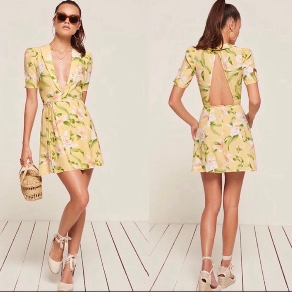 Reformation Dresses & Skirts - Reformation Calais Open Back Floral Wrap Dress